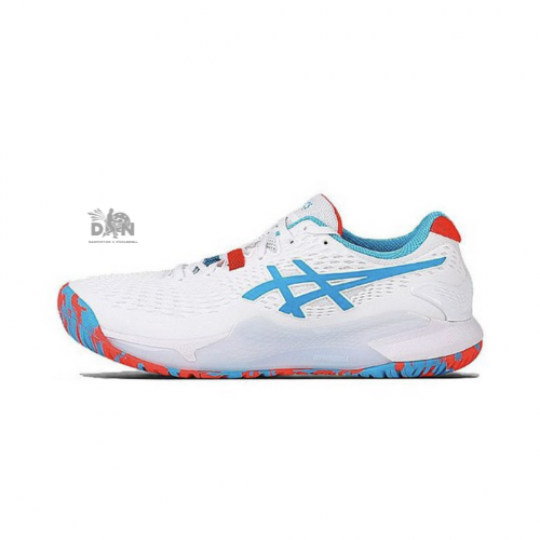 Giày Pickleball Asics GEL-RESOLUTION 9 - Trắng/Xanh dương